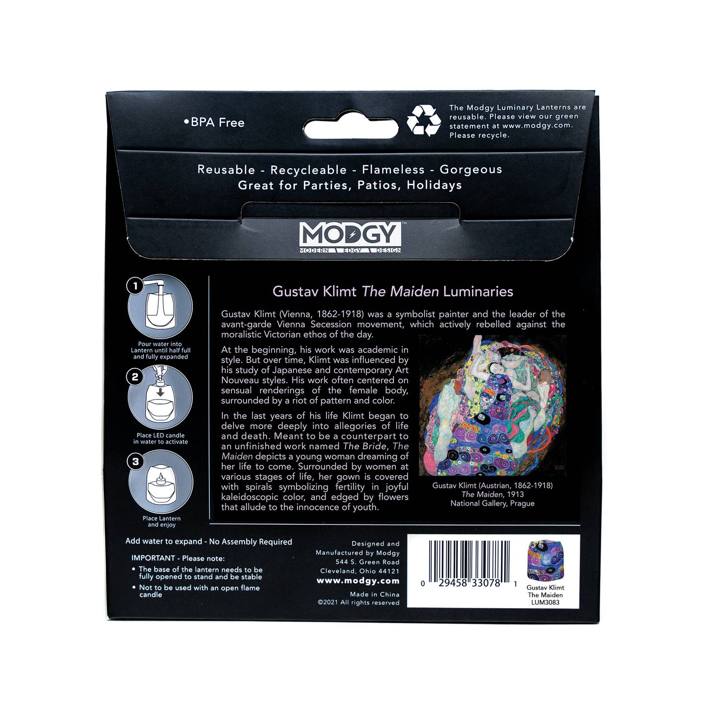 Luminary Lantern - Klimt Young Maidens