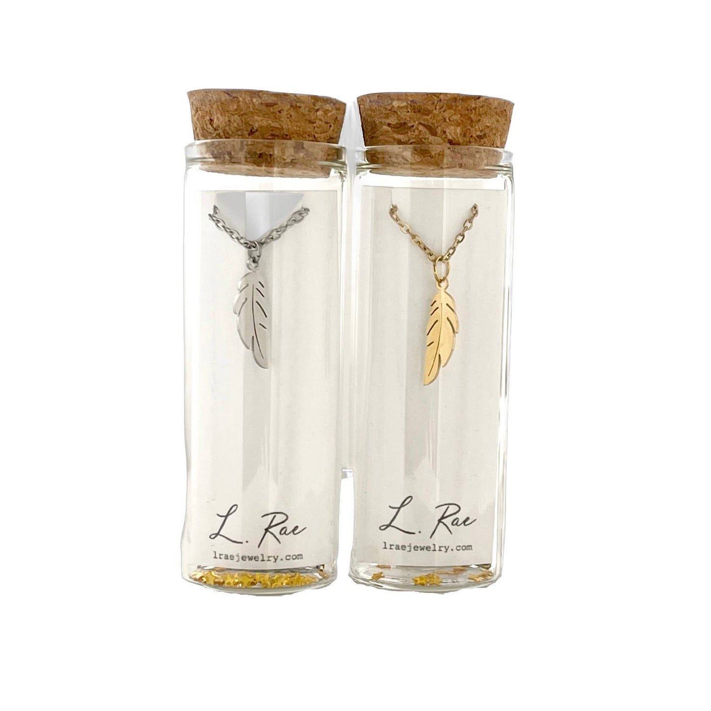 Feather Charm Necklace: Silver