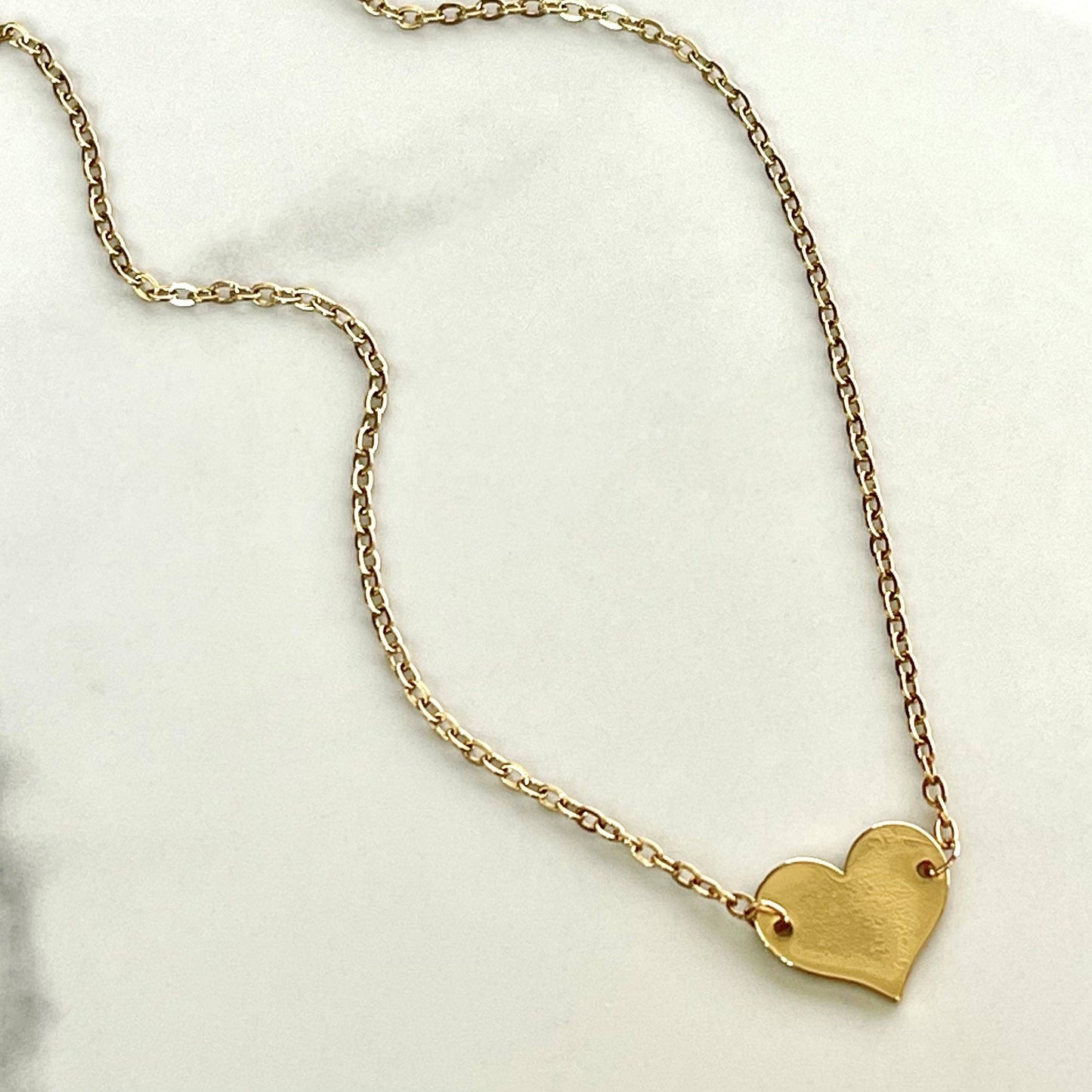 Gold Heart Charm Necklace